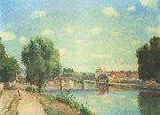 Camille Pissaro The Railway Bridge, Pontoise Spain oil painting artist